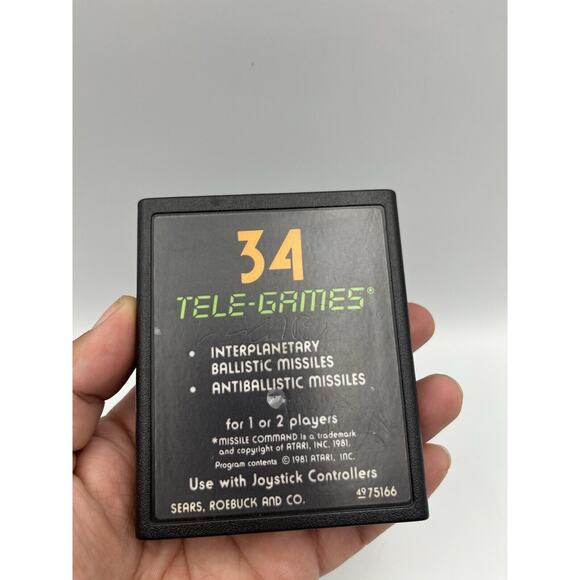 Missile Command (Atari 2600, 1981) Sears Telegames Cart Only Tested - Picture 2 of 5